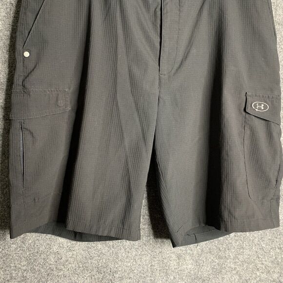 Under Armour Black Golf Shorts Men 34 Multi Snap Pockets Polyester - Picture 5 of 14